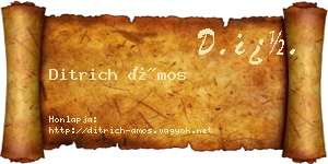 Ditrich Ámos névjegykártya